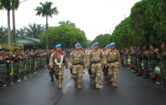 Anggota YONKAV 6/Serbu Yang Tergabung Dalam Satgas TNI KONGA XXV-C/UNIFIL Kembali Dari Medan Operasi