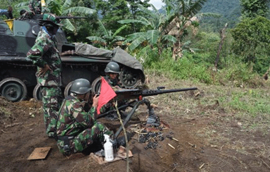 Latihan menembak Senjata Ranpur Yonkav 6/serbu